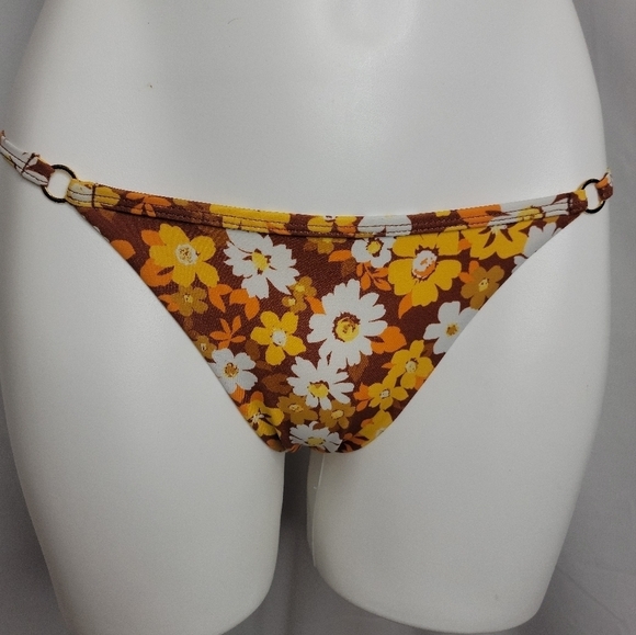 Pacsun La Hearts Retro Floral Cheeky Bottoms Swim Suit size small - Picture 3 of 5